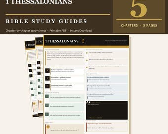 1 Thessalonians Bible Study —Worksheets | Printable PDF | Instant Download | Pray Without Ceasing Rapture Hope, Small Group Sunday School