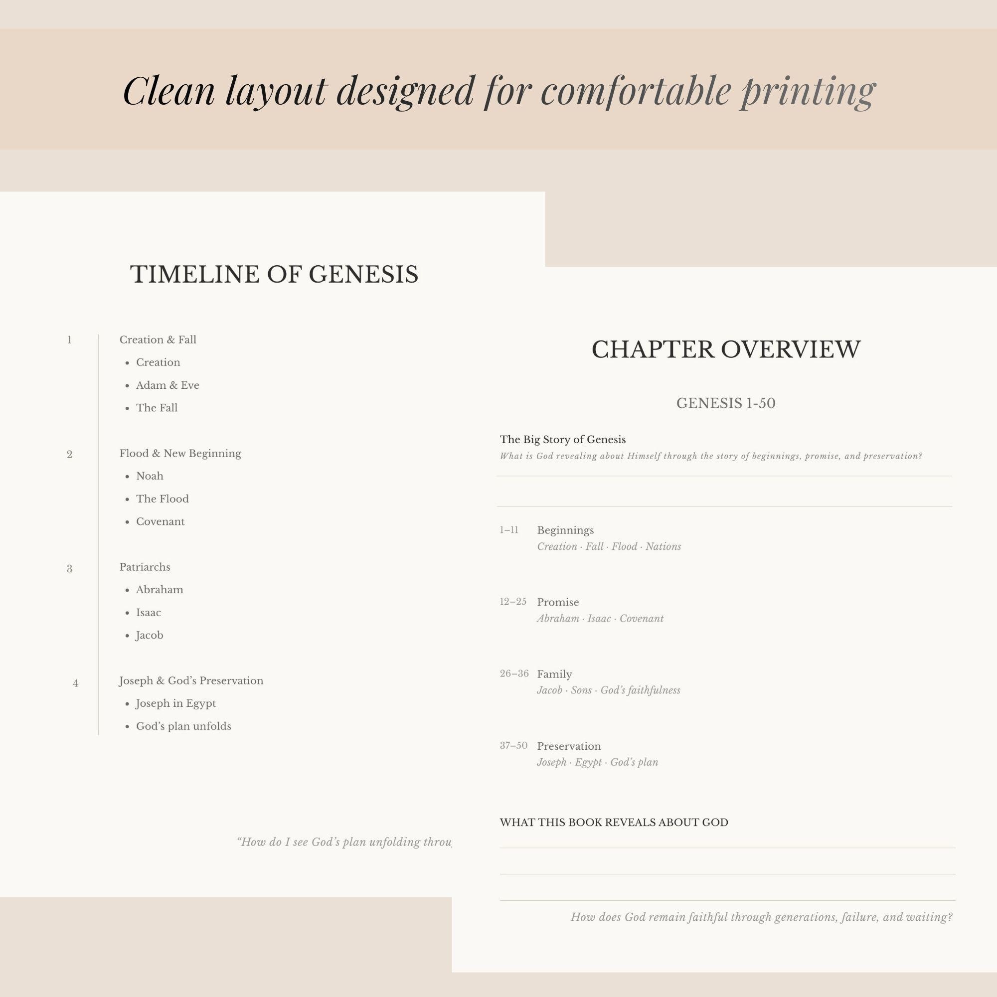 Genesis Bible Study Workbook PDF | In-depth Scripture Reflection Guide ...