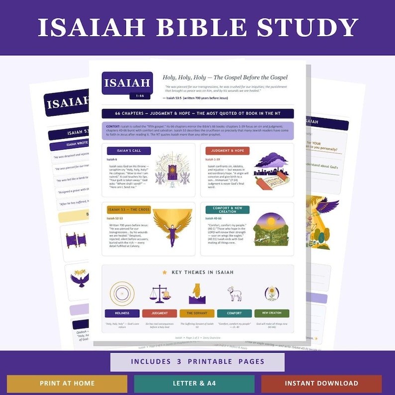 Isaiah Bible Study Worksheet Printable | Isaiah 53 Prophecy Jesus ...