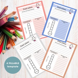 Druckbare Dad Witze Aktivität Blatt | Vatertag Kinder Spiel | Lustiges Vatertags-Andenken | Laug-O-Meter-Witzkarte | Sofortiger Download Canva