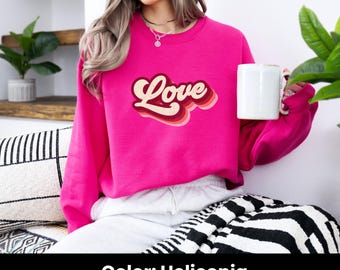 Love Sweatshirt, Heart Sweatshirt, Valentines Day Gift Sweatshirt, Heart Sweatshirt, Women Valentine Sweater
