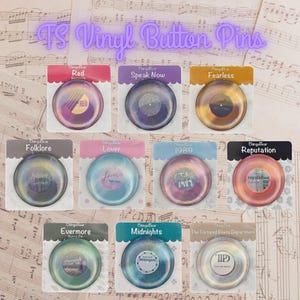 TS Inspired Vinyl Record Button Pins
