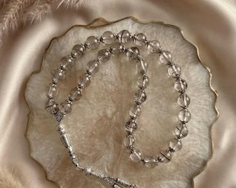 Rosari Tesbih personalizzati con perline commemorative - ricordo con capelli, terra o fiori, 33 perline, gioiello da lutto e regalo di conforto 99