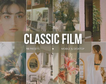10 Classic Film Lightroom Presets – Mobile & Desktop | Analog, Grainy, Vintage and Cinematic Effects