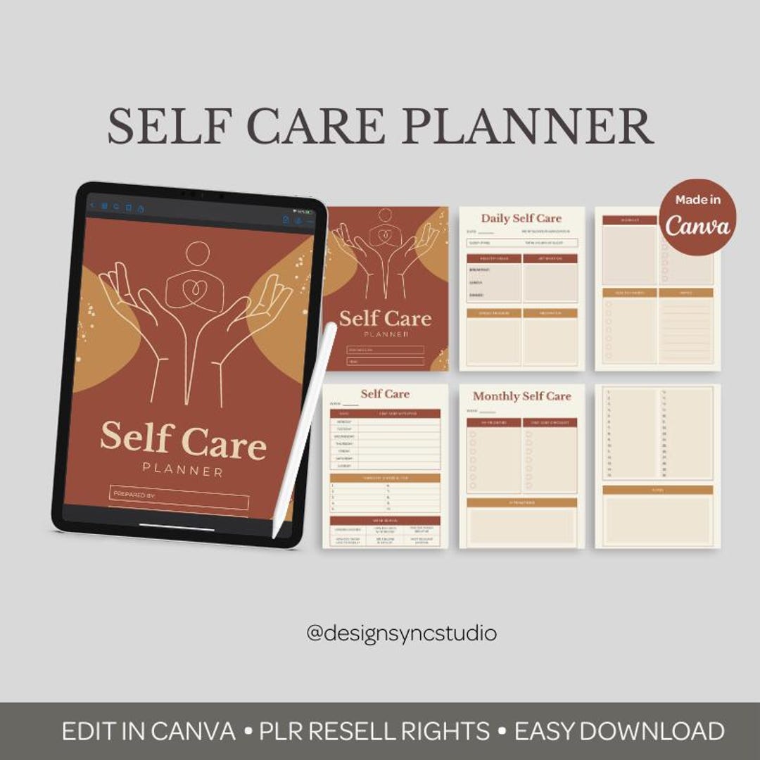 Simple Self Care Planner | Printable & Digital Canva Template for