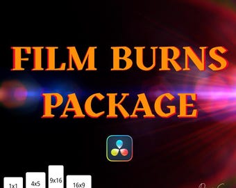 Film Burns Package for DaVinci Resolve | Super 8 Vintage Transitions | Cinematic Video Overlays