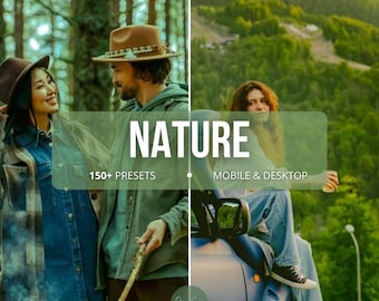 Nature Lightroom Presets | 150+ Outdoor Filters | One-Click Earthy Tones | Mobile & Desktop | Instant Download