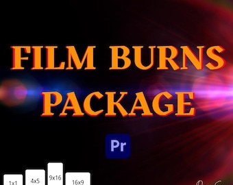 Film Burns Transitions Pack for Premiere Pro | Super 8 Vintage Overlays | Video Effects Bundle