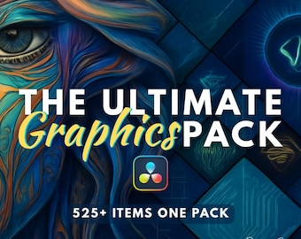 The Ultimate Graphics Pack for DaVinci Resolve – 525+ Editable Elements | Drag & Drop, 21 Categories