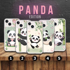 Fluffy Panda Phone Case Animal cover for iPhone 16, 15, 14, 13, 12, 11, SE, Samsung S25 Edge, A15, S21, S23, Pixel 9A, 8 Pro