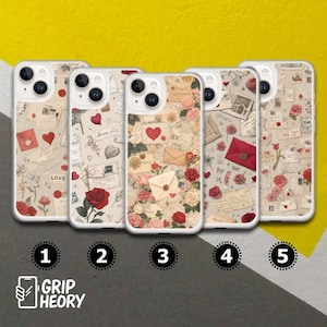 Funda de teléfono con letras vintage y diseño romántico para iPhone 16, 15, 14, 13, 12, 11, SE, Samsung S25 Edge, A15, S21, S23, Pixel 9A, 8 Pro