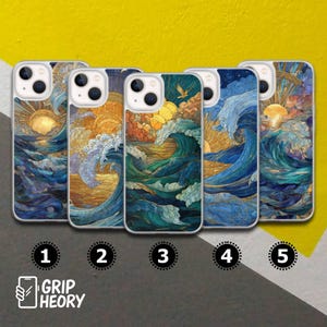 Stained Glass Phone Case Mosaik Fenster Decor abdeckung für iPhone 16, 15, 14, 13, 12, 11, SE, Samsung S25 Edge, A15, S21, S23, Pixel 9A, 8 Pro