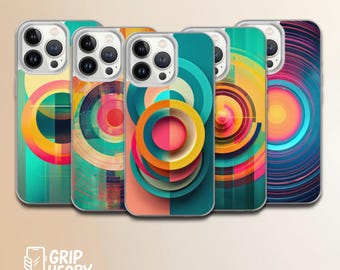 Bauhaus Style Phone Case - Modern Art Geometric Design Cover for Google Pixel iPhone Samsung models- Minimalist Abstract Phone Protecto