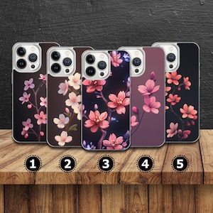 Sakura Phone Case Floral cover for iPhone 16, 15, 14, 13, 12, 11, SE, Samsung S25 Edge, A15, S21, S23, Pixel 9A, 8 Pro