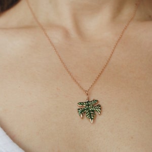 fig leaf necklace, rose gold plated, gift for her, christmas, fruit  necklace, fig leaf pendant, free shipping