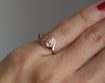 little finger ring, bronze, rose gold plated, gift for her, everyday, free shipping