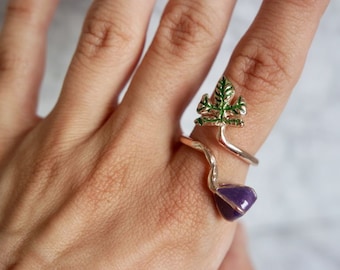 Fig ring, fig jewellery, fruit jewellery, free shipping, fig leaf ring