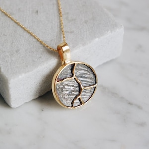 Collar chapado en oro Kintsukuroi, Kintsugi, regalo para ella, regalo para él, regalo de cumpleaños, regalo de navidad, regalo curativo