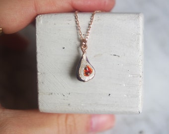 half fig necklace mini, rose gold plated, gift for her, christmas, free shipping