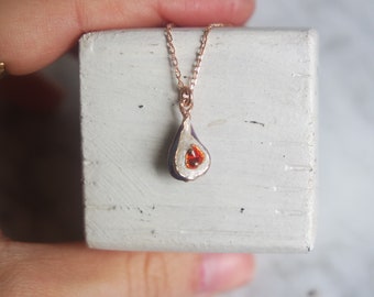 half fig necklace mini, rose gold plated, gift for her, christmas, free shipping