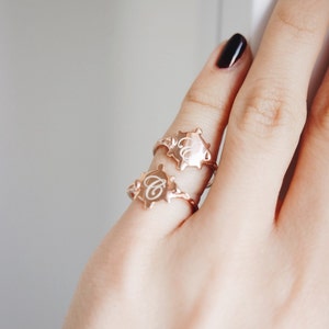 Personalized initial pinky finger ring, personalized ring, gift for her, pinky ring, christmas gift, birthday gift, mom gift, free shipping