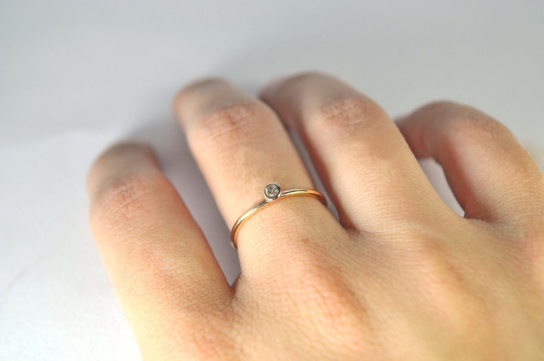 solitaire diamond and 8k gold ringmade to orderFREE SHIPPING image 2