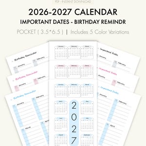 Pocket Planner 2026 2027, pocket planner inserts, pocket planner organizer, pocket planner template, pocket planner inserts printed