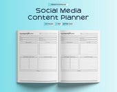Social Media Content Planner | Printable PDF Digital Marketing Organizer | Posting Schedule & Hashtag Tracker