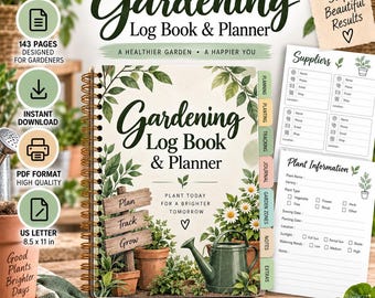 Gardening Log Book PDF | Garden Planner & Tracker | A4 + Letter | Instant Download