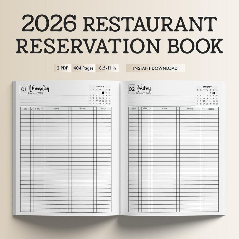 Logbook 2026 - Etsy