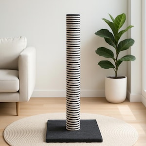 Moderner Katzenkratzbaum - Baumwollseil-Kratzbaum, vertikaler Katzenkratzbaum, handgemachtes Katzenkratzmöbel, Indoor-Geschenk für Katzen