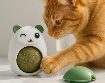 Jouet interactif à l'herbe à chat pour chats - Jouet sensoriel rechargeable pour chat, cadeau d'enrichissement écologique fait main pour chat, cadeau unique et personnalisé pour chat