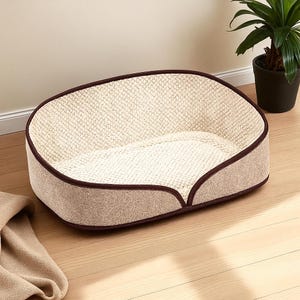 Modern Felt Cat & Dog Bed – Handmade Washable Bolster Pet Bed, Cozy Orthopedic Cat Dog Bed, Minimalist Small Dog Bed, Gift for Cats and Dogs