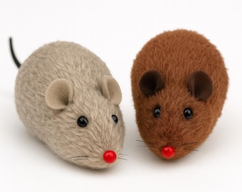 Wind-Up Plush Mouse Cat Toy – Realistic Sensory Cat Toy, Interactive Enrichment Toy for Cats, Moving Cat Toy, Cute & Unique Gift for Cat