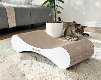 Handmade Cat Scratcher & Bed – Modern Cat Furniture, Cat Lounger, Sofa Cat Scratcher Couch, Cardboard Cat Scratching Board, Cat Gifts