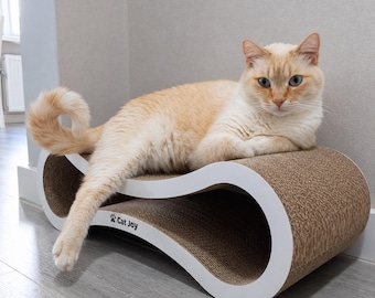 Cat Scratcher & Bed – Modern Cat Furniture, Handmade Cat Lounger, Cardboard Cat Scratching Board, Sofa Cat Scratcher Couch, Cat Gifts