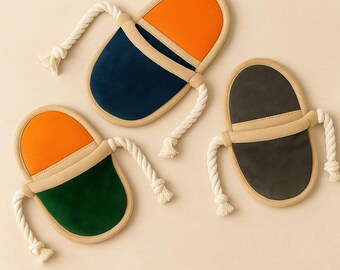 Handmade Slipper Cat & Dog Toy – Interactive Durable Crinkle Pet Toy with Squeaker, Cotton Rope Chew Toy, Eco-Friendly Unique Gift for Cats
