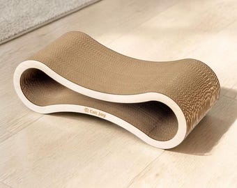 木製猫用爪とぎ＆ベッド – モダンな猫用家具、手作りの猫用ラウンジ、猫用爪とぎボード、ソファ型猫用爪とぎカウチ、猫へのギフト