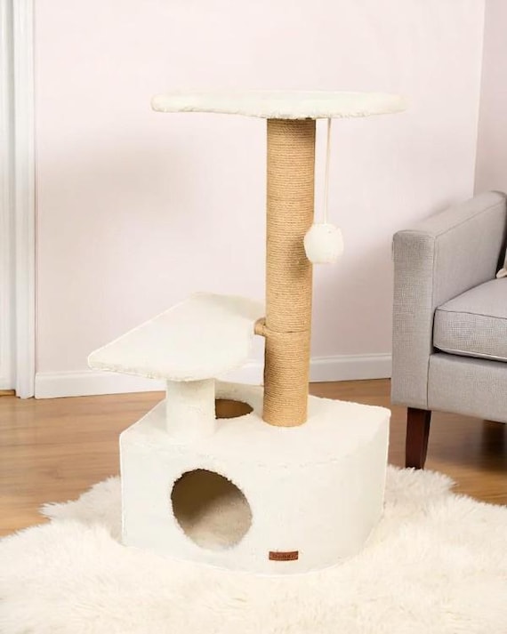 Corner Cat Tree House – Modern Cat Tower, Scratcher, Furniture - Main Image