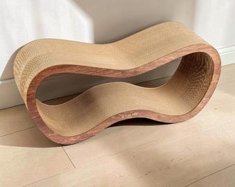 Rascador y cama para gatos hechos a mano – Muebles de madera para gatos, sofá rascador moderno para gatos, tabla rascadora de cartón para gatos, tumbona de madera para gatos, regalos para gatos