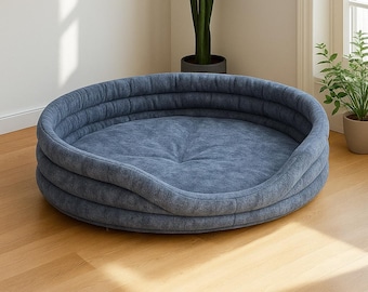 Orthopedic Cat & Dog Bed – Washable Bolster Pet Bed, Cozy Small Indoor Dog Cat Bed, Durable Handmade Modern Dog Cat Bed, Gift for Cats Dogs