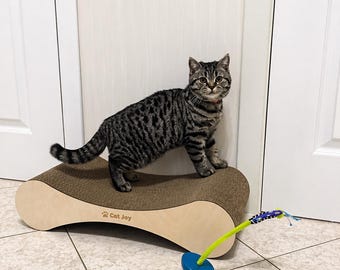 Katzenkratzbrett & Couch aus Holz – Moderne Katzenmöbel, Katzenliege, Sofa Katzenkratzcouch, Katzenkratzbrett aus Pappe, Handgefertigte Katzengeschenke