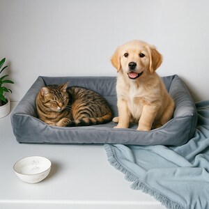 Modern Large Dog & Cat Bed – Handmade Durable Couch Bed, Washable Cozy Custom Bed, Orthopedic Minimalist Sofa, Luxury Gift for Cats and Dogs