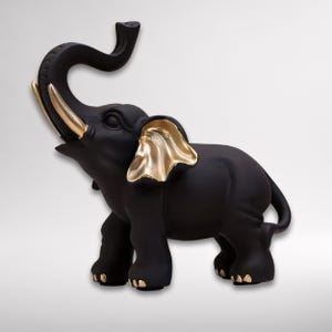 Handmade Elephant Resin Sculpture – Unique Elephant Figurine for Home Decor – Artisanal Animal Statue
