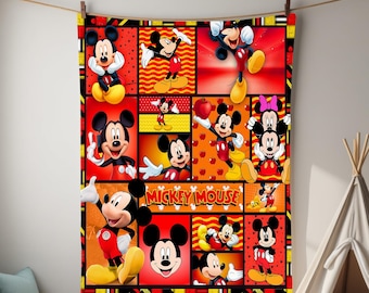 Coperta personalizzata di Topolino, coperta di Topolino, regali di compleanno di Topolino, regalo di Natale di Topolino e Minnie Disneyland per lei, coperta per neonati