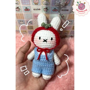 Crochet Bunny Keychain: Handmade Wool Bag Charm, Miffy Style