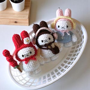 Miffy Bunny Crochet Keychain: Handmade Wool Bag Charm