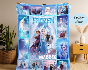 Manta polar personalizada de Frozen Elsa Queen, manta de Elsa, manta de Frozen, manta de la película Frozen, manta personalizada de Elsa, regalo de Navidad