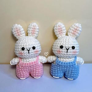 Crochet Bunny Keychain: Handmade Wool Bag Charm, Miffy Style