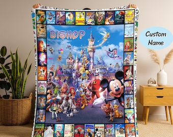 Manta personalizada de Mickey y sus amigos, manta polar personalizada de Mickey, Minnie y sus amigos, manta de Disneyland, regalo de Navidad